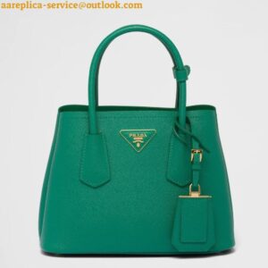 Replica Prada Double Mini Bag In Green Saffiano Leather 2