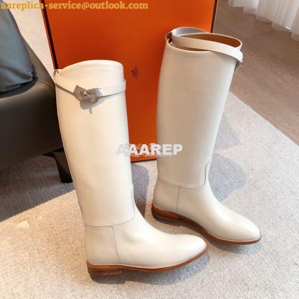 Replica Hermes Jumping Boot in Box calfskin H042138Z White 10