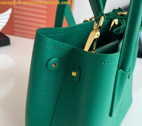 Replica Prada Double Mini Bag In Green Saffiano Leather 9