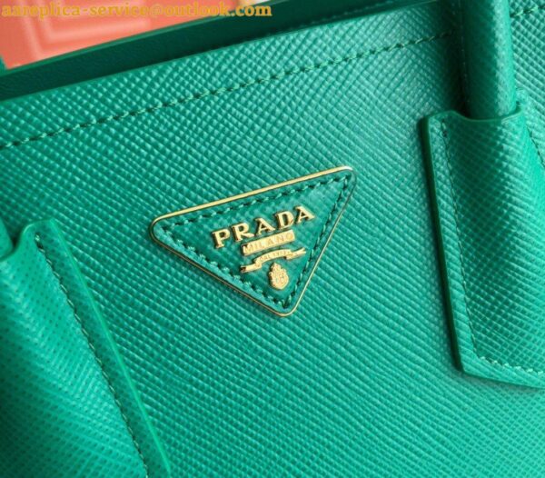 Replica Prada Double Mini Bag In Green Saffiano Leather 10