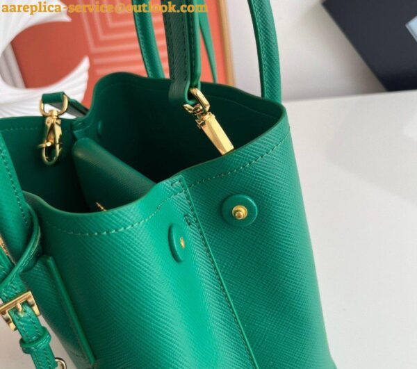 Replica Prada Double Mini Bag In Green Saffiano Leather 11