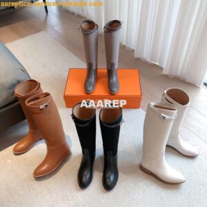 Replica Hermes Jumping Boot in calfskin with "H en Biais" motif H21212 2