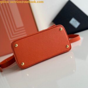 Replica Prada Double Mini Bag In Orange Saffiano Leather