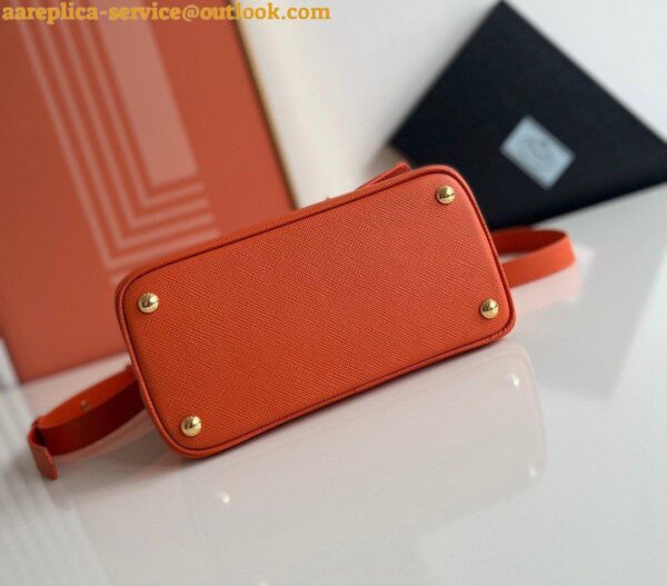 Replica Prada Double Mini Bag In Orange Saffiano Leather 3