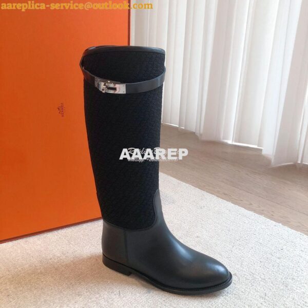 Replica Hermes Jumping Boot in calfskin with "H en Biais" motif H21212 5