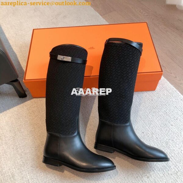 Replica Hermes Jumping Boot in calfskin with "H en Biais" motif H21212 7