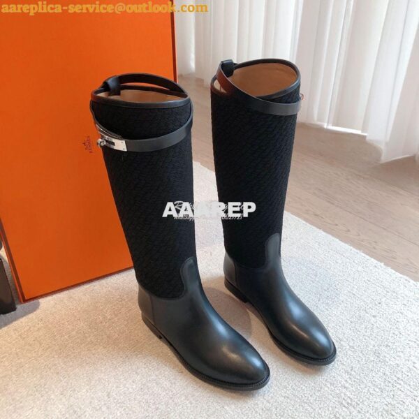 Replica Hermes Jumping Boot in calfskin with "H en Biais" motif H21212 8