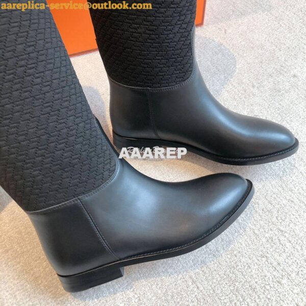 Replica Hermes Jumping Boot in calfskin with "H en Biais" motif H21212 10