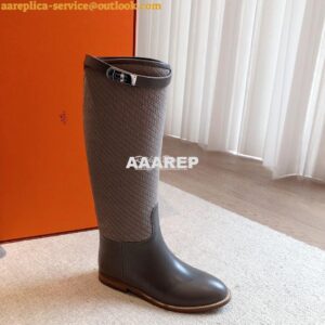 Replica Hermes Jumping Boot in calfskin with "H en Biais" motif H21212 2