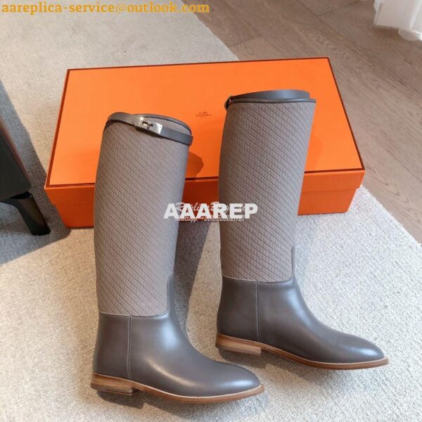 Replica Hermes Jumping Boot in calfskin with "H en Biais" motif H21212 6