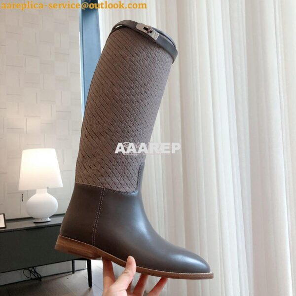 Replica Hermes Jumping Boot in calfskin with "H en Biais" motif H21212 7