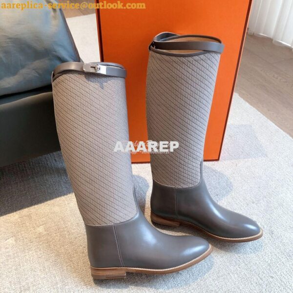 Replica Hermes Jumping Boot in calfskin with "H en Biais" motif H21212 8