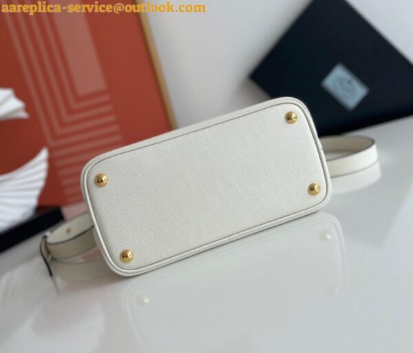 Replica Prada Double Mini Bag In White Saffiano Leather 5