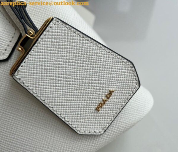 Replica Prada Double Mini Bag In White Saffiano Leather 6