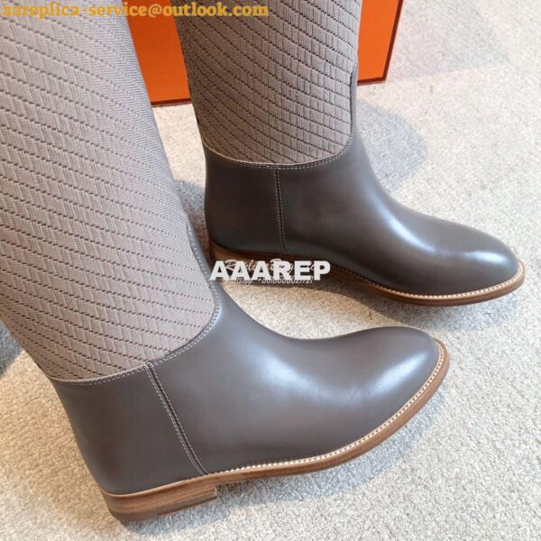 Replica Hermes Jumping Boot in calfskin with "H en Biais" motif H21212 11