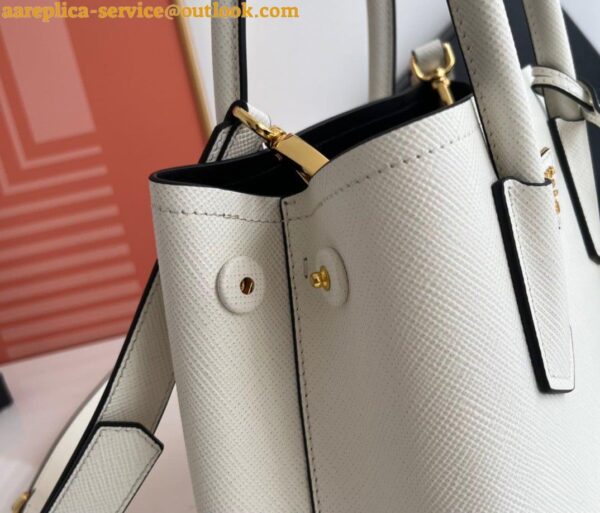 Replica Prada Double Mini Bag In White Saffiano Leather 7