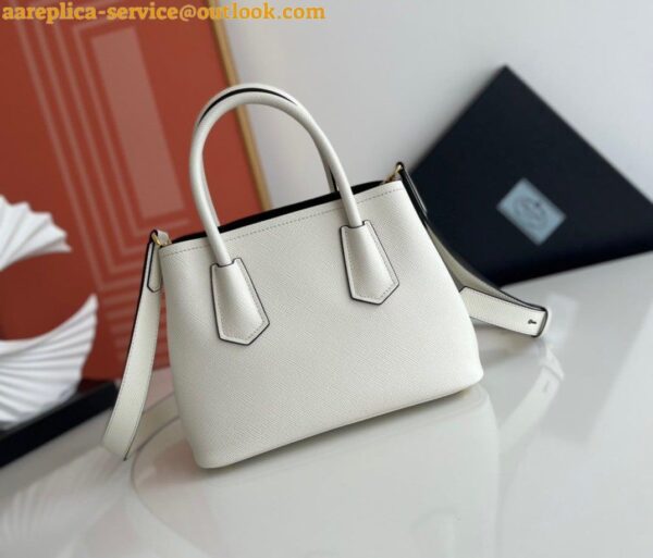 Replica Prada Double Mini Bag In White Saffiano Leather 8