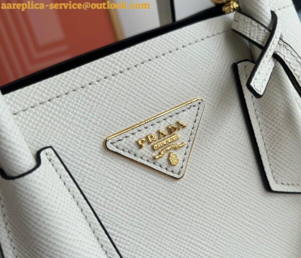 Replica Prada Double Mini Bag In White Saffiano Leather 9