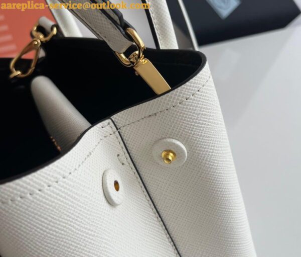 Replica Prada Double Mini Bag In White Saffiano Leather 10