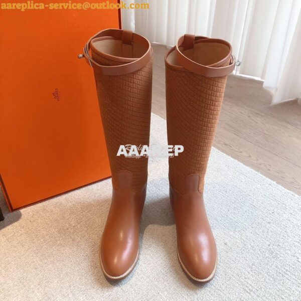 Replica Hermes Jumping Boot in calfskin with "H en Biais" motif H21212 3