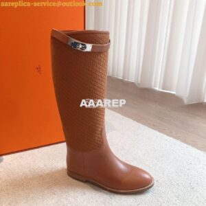 Replica Hermes Jumping Boot in calfskin with "H en Biais" motif H21212 2