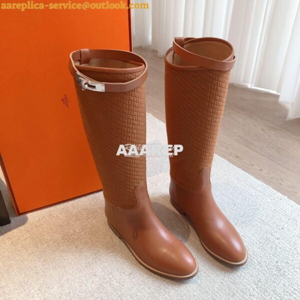 Replica Hermes Jumping Boot in calfskin with "H en Biais" motif H21212 5