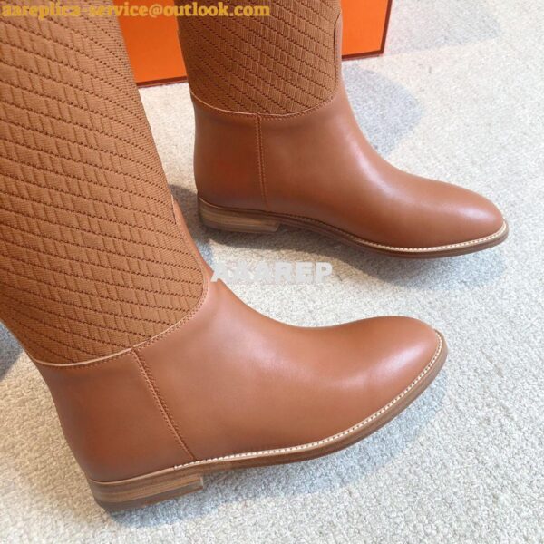 Replica Hermes Jumping Boot in calfskin with "H en Biais" motif H21212 7