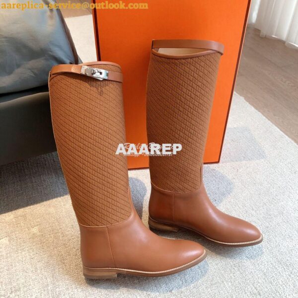 Replica Hermes Jumping Boot in calfskin with "H en Biais" motif H21212 8