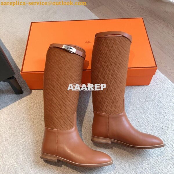 Replica Hermes Jumping Boot in calfskin with "H en Biais" motif H21212 9