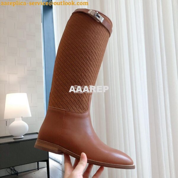 Replica Hermes Jumping Boot in calfskin with "H en Biais" motif H21212 10