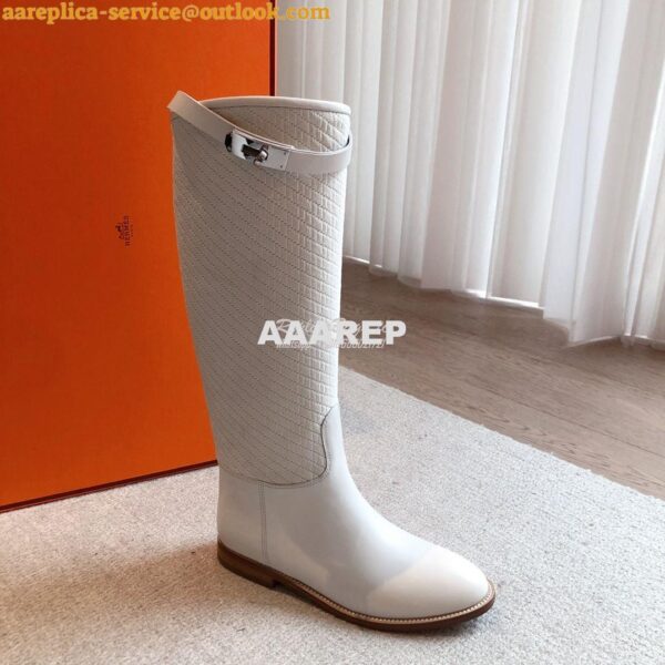 Replica Hermes Jumping Boot in calfskin with "H en Biais" motif H21212 3