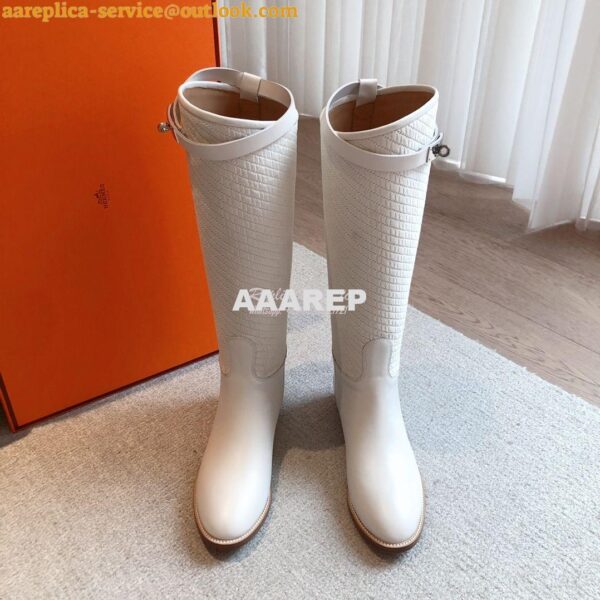 Replica Hermes Jumping Boot in calfskin with "H en Biais" motif H21212 4