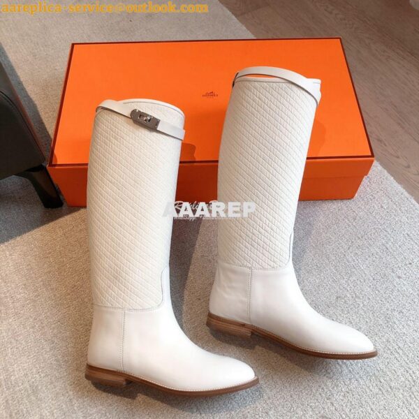 Replica Hermes Jumping Boot in calfskin with "H en Biais" motif H21212 5