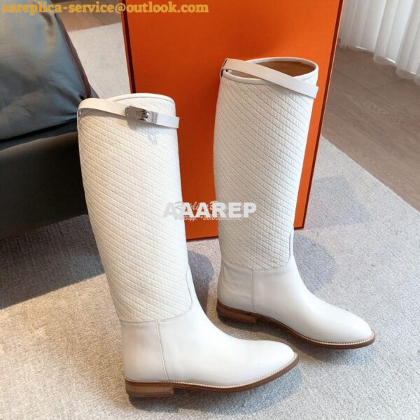 Replica Hermes Jumping Boot in calfskin with "H en Biais" motif H21212 7