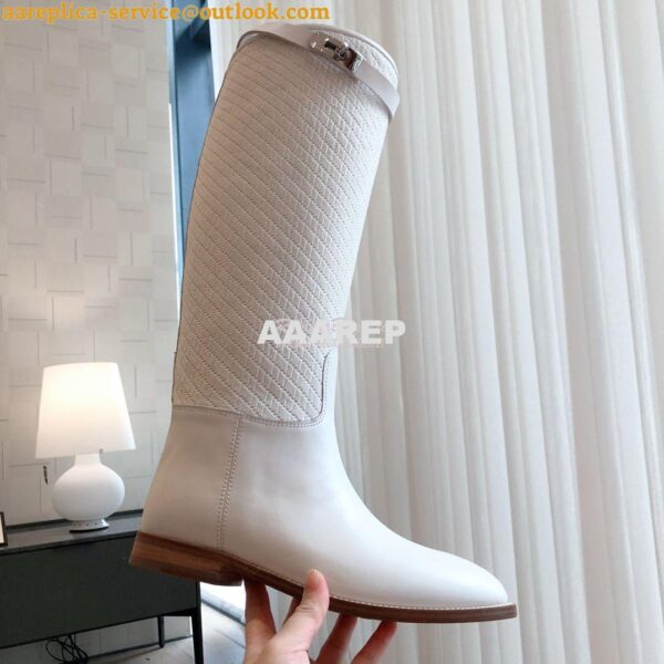 Replica Hermes Jumping Boot in calfskin with "H en Biais" motif H21212 8