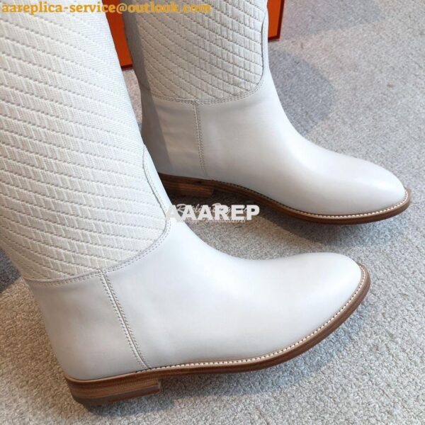 Replica Hermes Jumping Boot in calfskin with "H en Biais" motif H21212 11