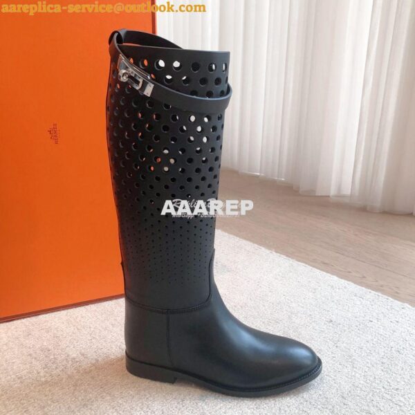 Replica Hermes Jumping Boot in perforated Heritage calfskin H231241Z B 5