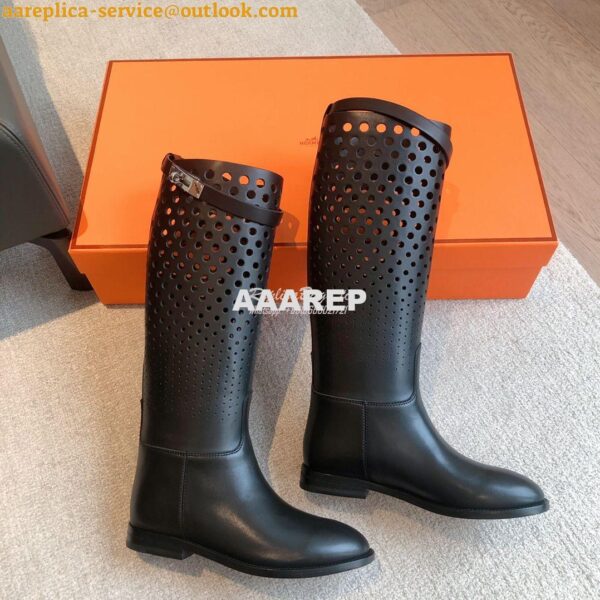 Replica Hermes Jumping Boot in perforated Heritage calfskin H231241Z B 6