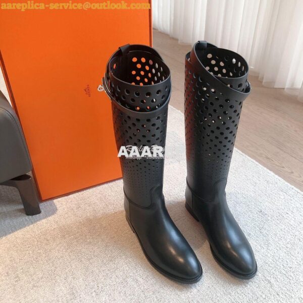 Replica Hermes Jumping Boot in perforated Heritage calfskin H231241Z B 8