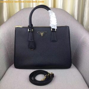 Replica Prada Galleria Large Bag In Black Saffiano Leather