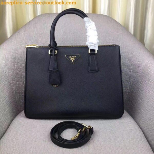 Replica Prada Galleria Large Bag In Black Saffiano Leather 2