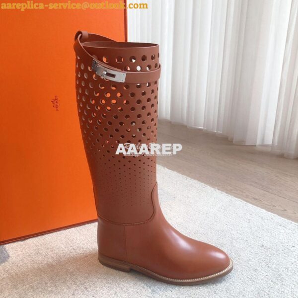 Replica Hermes Jumping Boot in perforated Heritage calfskin H231241Z B 3