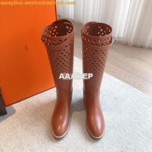 Replica Hermes Jumping Boot in perforated Heritage calfskin H231241Z B 2