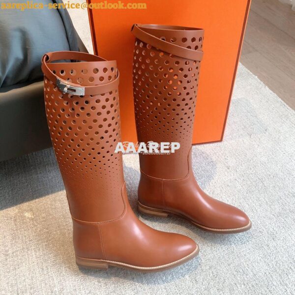 Replica Hermes Jumping Boot in perforated Heritage calfskin H231241Z B 6