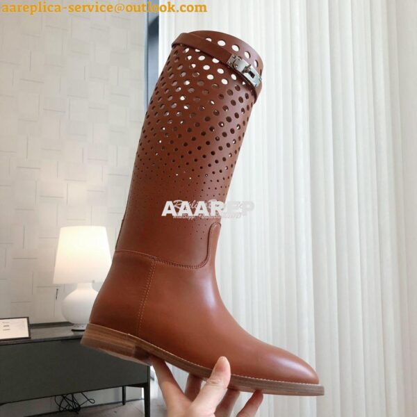 Replica Hermes Jumping Boot in perforated Heritage calfskin H231241Z B 7