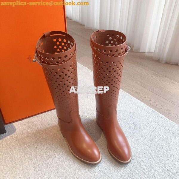 Replica Hermes Jumping Boot in perforated Heritage calfskin H231241Z B 9