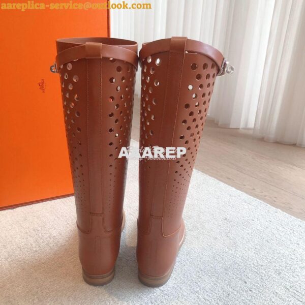 Replica Hermes Jumping Boot in perforated Heritage calfskin H231241Z B 10