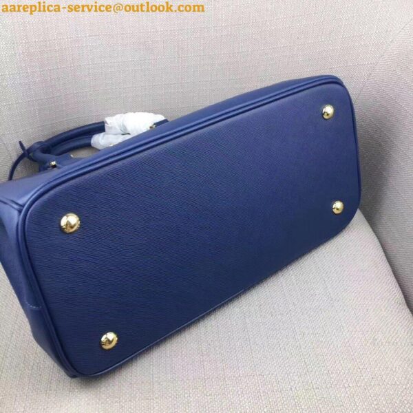 Replica Prada Galleria Large Bag In Blue Saffiano Leather 4