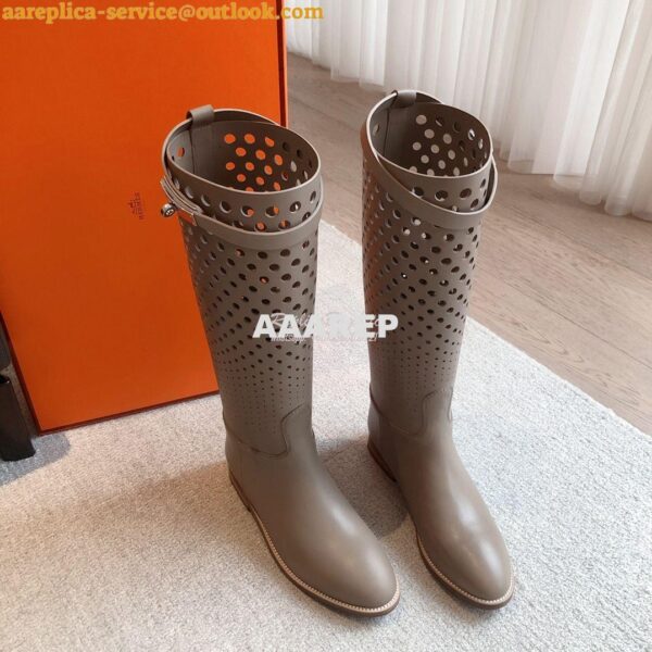 Replica Hermes Jumping Boot in perforated Heritage calfskin H231241Z E 5