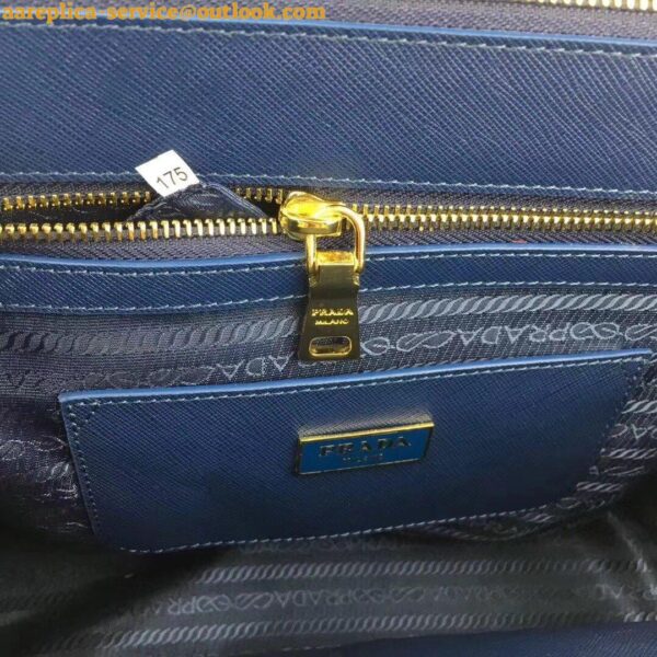 Replica Prada Galleria Large Bag In Blue Saffiano Leather 8